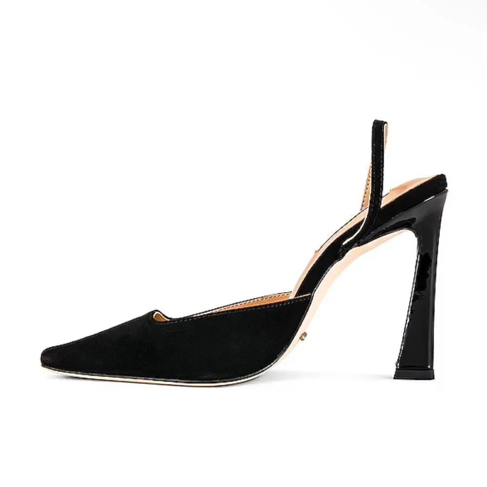 Tony Bianco Tiamo shoes black suede high heels sling back Revolve 6.5 - Picture 2 of 14